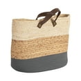 thumbnail image 5 of Kate and Laurel Hermosa Transitional Woven Storage Basket with Handles, 16 x 11 x 14, Natural and Gray, Braided Rounded Basket for Use as Living Room Blanket Basket or Small Laundry Basket, 5 of 9