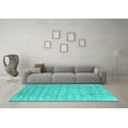 thumbnail image 3 of Ahgly Company Machine Washable Indoor Rectangle Abstract Turquoise Blue Contemporary Area Rugs, 2' x 4', 3 of 4