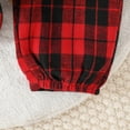 thumbnail image 4 of Toddler Girl Size 8 Summer Clothes Toddler Baby Set Baby Girl Bulk Items Mom Child Matching Sweaters Blanket with Headband Girls Long Sleeve Ruffle Romper Solid Ribbed Bodysuit With P Red 18-24 Months, 4 of 7