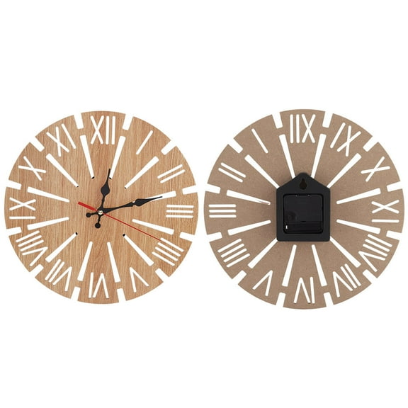 European Style Vintage Big Wall Clock Circular Windmill Decorative Clock for Home Office(Beige)