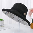 thumbnail image 3 of Voska Summer Mesh Sun Hats for Women UV Protection Wide Brim Packable Bucket Hat | Wide Brim Sun Hats for Women,Women Foldable Packable Beach Hat,Floppy Bucket Sun Hat with Floral Lining Black, 3 of 3