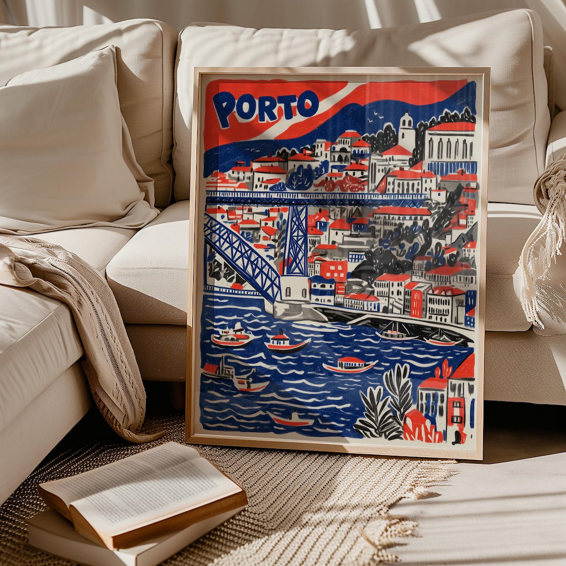 Porto Portugal Vintage Poster, Retro City Travel Wall Art