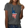 thumbnail image 4 of Tops under $5! Yrmaups Summer Blouse for Women USA Flag Star Short Sleeve Independence Day Blouse Crew Neck Fourth July Patriotic Red White and Blue Tunics Outfits, 4 of 7