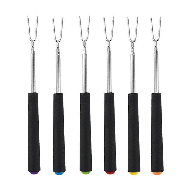 Palitos para asar malvaviscos YONGSHENG tenedores barbacoa mango de madera extensible 6 piezas