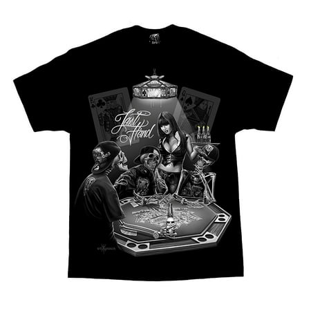 David Gonzales Men's Last Hand Poker Kings And Queens Skeletons DGA Art T Shirt XX-Large Black, 100% Preshrunk Cotton High Quality Silk Screen. Design.., By DGA David Gonzales