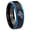 Black And Blue Step Edge, variant on Game Of Thrones House Stark Direwolf Concave Black Plated Tungsten Ring 10MM