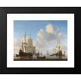 thumbnail image 2 of Willem van de Velde the Younger 18x14 Black Modern Framed Museum Art Print Titled - Dutch Ships in a Calm Sea (C. 1665), 2 of 5