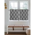 thumbnail image 2 of Black White Geometric 2 Panel Kitchen Curtains for Small Windows, Modern Abstract Art Bathroom Tier Curtain, Short Window Treatment for Bedroom/Living Room 55"x24", 2 of 6