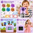 thumbnail image 5 of JoyStone Kids Instant Print Camera, Digital Camera for Kids with 180° Flip Lens, 2.4” Screen, 3 Paper Rolls, Birthday Gift for Kids, Purple, 5 of 12