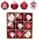 thumbnail image 1 of 9 bolas navideñas irrompibles de 6 cm, adornos navideños tradicionales rojos y blancos para decorar el árbol de Navidad., 1 of 5
