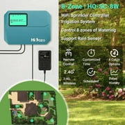 8 - Zone Smart Irrigation Controller Sprinkler Controllers- 2.4G Wi Fi Remote Control, Weatherproof, Water - Saving, Data Retention during Power Outages
