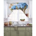 thumbnail image 2 of Flowers Fruit Kitchen Curtains Swag Valance for Windows/Bathroom/Cafe, Blue Hydrangeas Vintage Farm Leaves Rod Pocket Drape Panel Swag Curtain Valance for Bedroom/Living Room 55''x36'', 2 of 6
