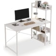 thumbnail image 3 of Escritorio para Computadora con Repisas de Librero, Escritorios Gamer Minimalista Moderno, Mesa de Trabajo Madera, Ideal para Sala Hogar Oficina Estudio Recamara (Blanco), 3 of 4