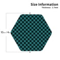thumbnail image 3 of Fuzoiu Black And Teal Checkerboard Print Leather Coasters Set,Drink Coasters Set of 6,for Tabletop Protection, Durable PVC Coasters,Home Décor and Housewarming Gift,Hexagon, 3 of 7