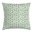 thumbnail image 1 of Acorn Throw Pillow Cushion Cover, Cartoon Acorn and Leaves Pattern in Continuous Order Pastel Color Oak Tree Elements, Decorative Square Accent Pillow Case, 16 X 16 Inches, Multicolor, by Ambesonne, 1 of 2
