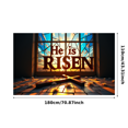 thumbnail image 3 of Stained Glass Style Easter Banner with He is Risen Message Background Decoration for Church Celebrations Easter Parties and Religious Gatherings, 3 of 4