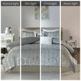 thumbnail image 5 of Full/Queen Metallic Printed Comforter Set,Grey+Silver Polyester Household Supplies Décor Bedding Bedding Sets, 5 of 11