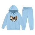 thumbnail image 6 of Auroural Girls Sweatsuit Sets Size 12 To 14 Boys Sweatpants Sets Children's Printed Color Long-sleeved Casual Sports Hoodie Long-sleeved Hooded Top + Two-piece Set With Elastic Waist Blue 13 Years, 6 of 6