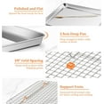 thumbnail image 4 of Baking Sheet with Wire Rack, Leonyo 16"+12.5"+9" Baking Sheet & Cooling Rack, Commercial Stainless Steel Nonstick Cookie Sheets for Baking, Cooking, Roasting - 6 Pack (3 Sheets + 3 Racks), 4 of 8