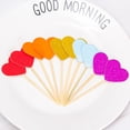 thumbnail image 2 of 30pcs Heart Shape Cake Toppers Insert Cards with Toothpick Toppers Heart Shape Cake Cupcake Decorations - Paper - Light Purple, 2 of 7