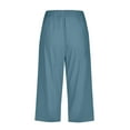 thumbnail image 6 of Capris Pants for Women Casual Summer 2026 Straight Wide Leg Loose Elastic Waist Cropped Trouser Sky Blue L, 6 of 6