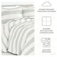 thumbnail image 5 of Noble Linens 2-Piece Light Gray Distressed Stripe ReversiblePrint Comforter Set, Twin/TwinXL, 5 of 7