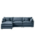 thumbnail image 6 of Noble House Stacy 102" Modular Sectional Sofa, L-Shaped Chenille Couch with Movable Ottoman, for Living Room, Blue, 6 of 13
