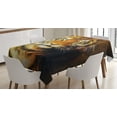 thumbnail image 1 of Ambesonne Tiger Tablecloth Rectangular Table Cover, Oil Painting Style Animal, 52"x70", Black Pale Brown, 1 of 3