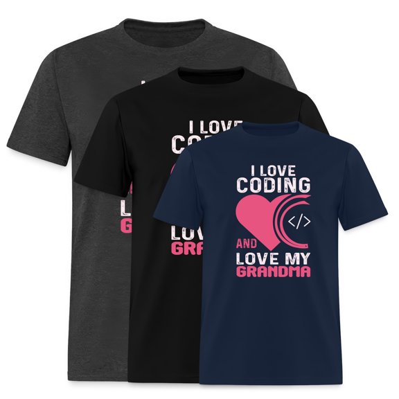 EcoLoom I Love Coding And Love My Grandma Short Sleeve Unisex T Shirt