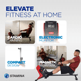 thumbnail image 3 of Stamina Products X Magnetic Compact Rowing Machine Rower w/App, Black/Red, 3 of 19