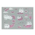 thumbnail image 1 of Unicorn Cat Cutting Board, Cat Unicorn and Mermaid Fishes Bubbles Hearts Underwater Theme, Decorative Tempered Glass Cutting and Serving Board, Large Size, Grey Pale Pink White, by Ambesonne, 1 of 1