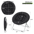 thumbnail image 2 of Magshion Set of 2 Folding Saucer Chair, 600D Oxford Cozy Chair for Living Room Bedroom, Foldable Lounge Chair, Black, 2 of 10