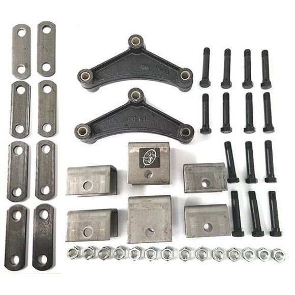 SOUTHWEST WHEEL Tandem Trailer Axle Hanger Kit for Double Eye Springs (3.5K Axles)