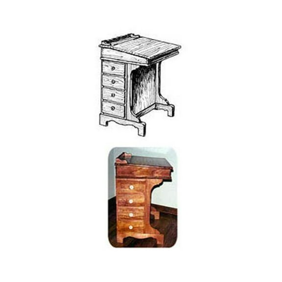 Woodcraft Project Paper Plan To Build Captain's Writing Desk - Material Not Included