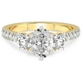 thumbnail image 3 of 1 Carat IGI Certified Oval Shape Lab Grown Diamond Engagement Ring | 14K Yellow Gold | Tiara Three Stone Lab Diamond Ring | FG-VS1-VS2 Quality Friendly Diamonds, 3 of 5
