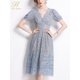 thumbnail image 2 of H Han Queen-vestido de noche con cuello en V para mujer, ropa de fiesta elegante y bonita, informal, de encaje, para verano, 2024, 2 of 5