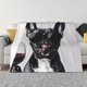 thumbnail image 1 of Fotbe Cool French Bulldog Wine Manta de Franela con Estampado, Manta Ultrasuave para Cama, Sofá, Auto, Hipoalergénica y Antibolitas-40"x30", 1 of 6