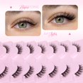 thumbnail image 2 of JIMIRE Half Lashes Natural Look Wispy Cat Eye Accent False Eyelashes Fluffy 3D Effect 12MM Short Strip Lashes Pack 7 Pairs, 2 of 3