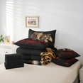 thumbnail image 6 of Feelyou Romantic Couple Tiger Twin Bedding Sets 7-Piece, 3D Jungle Animal Bedding Comforter Set, Valentines Day Rose Reversible Sheet Sets, Breathable Home Decor, 6 of 8
