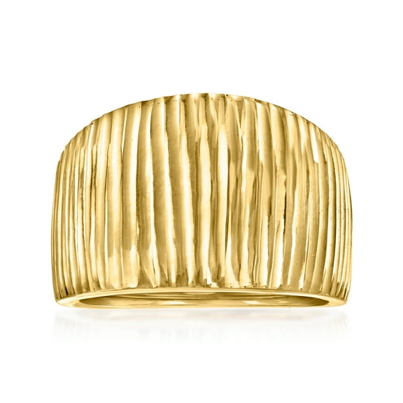 Ross-Simons Italian 18kt Yellow Gold Ribbed Dome Ring, Women's, Adult