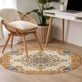 thumbnail image 6 of 3.3ft Round Rug Burnt Orange Boho Area Rugs for Living Room Bedroom Washable Non Slip Circle Rug Low Pile Southwestern Ethnic Geometric Indoor Floor Carpet for Kitchen Entryway Office Dining Room, 6 of 9