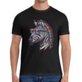 thumbnail image 4 of Zebra Pattern Men's Summer Graphic T-Shirt, Cotton Short Sleeve, Breathable Casual Tee with Creative Prints, 4 of 5