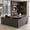 71" Deep Walnut & Black, variant on 71" L-Shaped Executive Desk with Electric Height Adjustment, Power Outlets, File Cabinet, Storage & Privacy Panel, Light Walnut & White