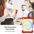 thumbnail image 2 of XYX For iPad 9th/8th/7th Generation 10.2 inch Case, 360 Rotating Shockproof Cover with Stand, Screen Protector, Shoulder Strap, Rainbow Red, 2 of 7