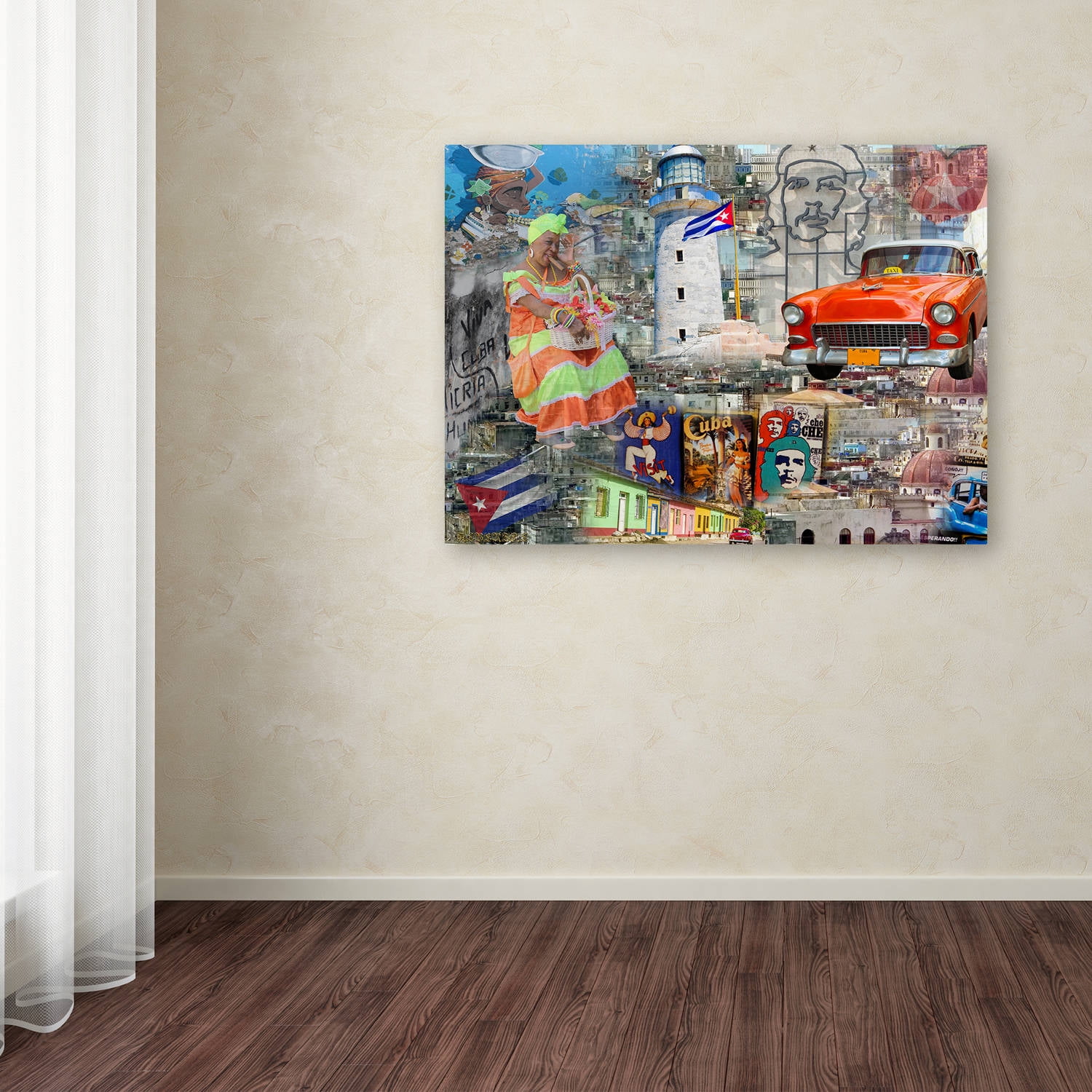 Trademark Fine Art "Red Taxi" Canvas Art by Alberto Lopez