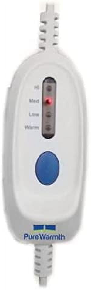 Pure Warmth Printed Fleece Electric Heated Warming Full Blanket Light Grey White