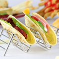 thumbnail image 4 of Toystoory Nuevo soporte para Taco, soporte para Taco, soporte de acero inoxidable a prueba de herrumbre, estilo de bandeja para hornear, Mostrada 2 ranuras 10.5x6.5x4.2cm, 4 of 6