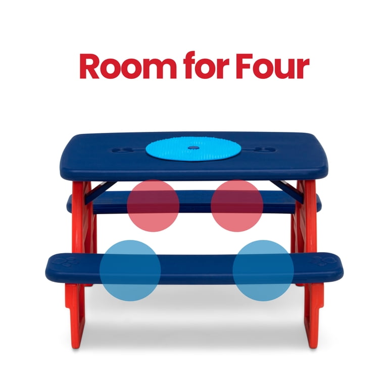 PAW Patrol Picnic Table with Block Baseplate & Cupholders