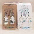 thumbnail image 2 of 100pc/lot paper Dreamcatcher wishes jewelry package tag card Diy Thank you/ Love earring card White/brown marbel earring card krafttree 100card100oppbag, 2 of 6