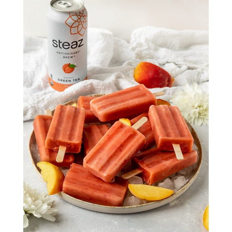 Steaz Fair-Trade Peach Flavored Iced Green Tea, Gluten Free, 16